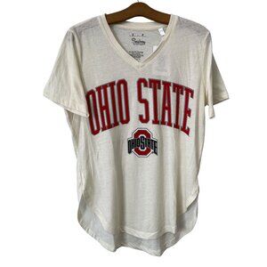 Royce Apparel Pressbox Ohio State V Neck T Shirt Women Small Polyester Blend NEW